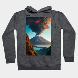 Volcanic Fury: A Digital AI Fantasy Landscape Hoodie